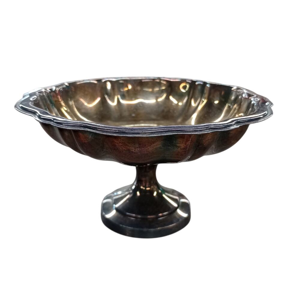 Vintage Oneida LTD Silverplate Small Pedestal Footed Candy Dish Compote Bowl USA